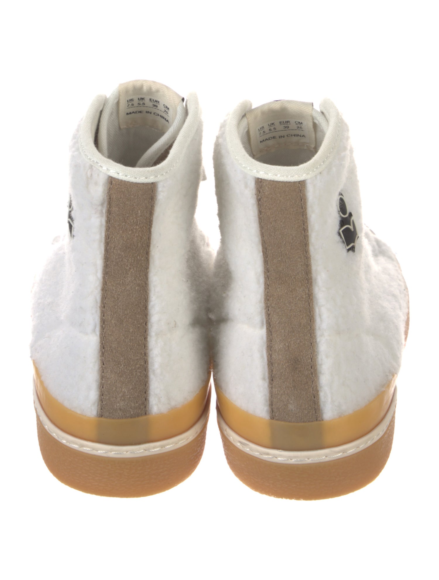 Isabel Marant Shearling Colorblock Pattern Sneakers